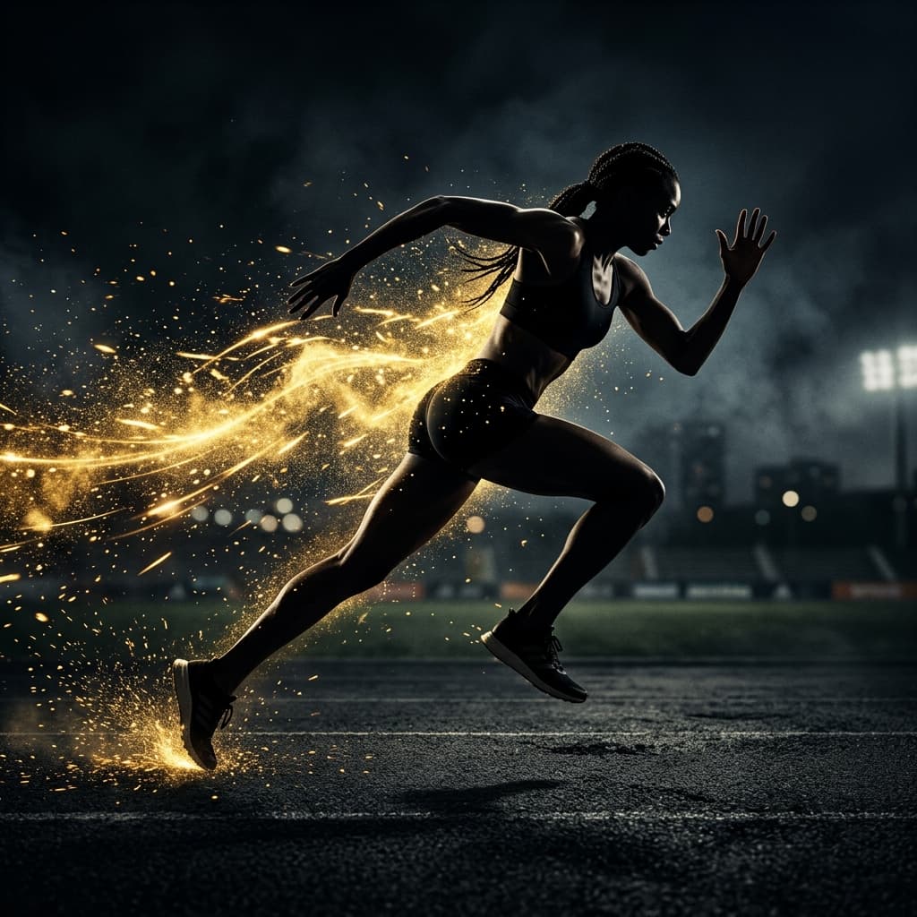 Athlete sprinting